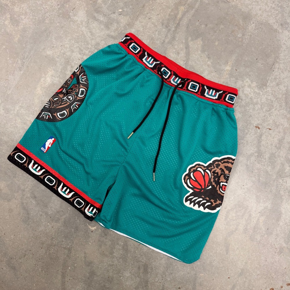 90s Mens Just Don Vancouver Grizzlies Basketball Shorts Teal Streetwear Medium